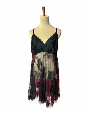 Women's Black Lace Sheer Chemise Babydoll Floral Lingerie Plus Size 3X